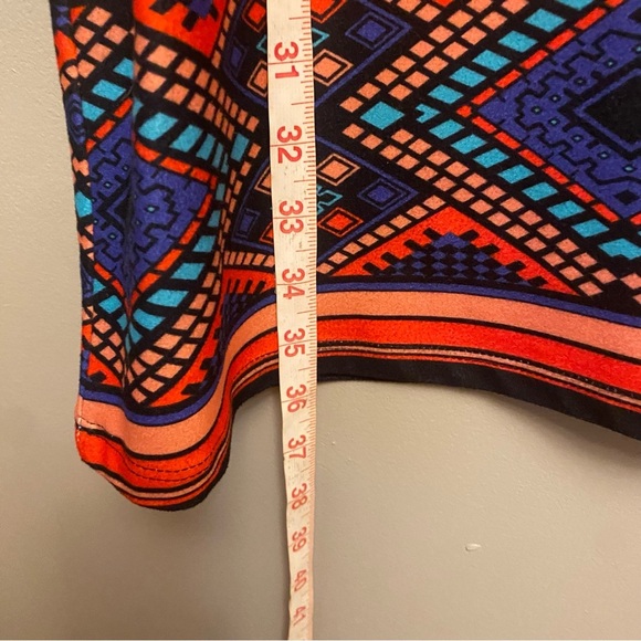 Chic Geometric Patterned Dress - Black and Orange - Picture 6 of 12